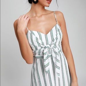 Lulus Lush tie blue and white stripe dress